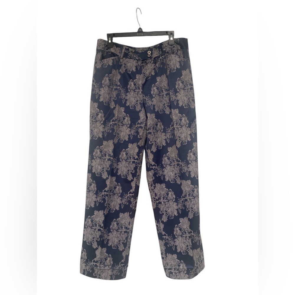 Peck & Peck Navy Floral Dress Pants GUC 14